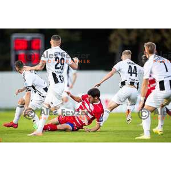 in action during Prva liga Telemach 2025/26 football match between NK Aluminij and NK Mura in Sportni park Kidricevo, Slovenia on October 17, 2025. Photo: Jure Banfi