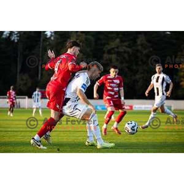 in action during Prva liga Telemach 2025/26 football match between NK Aluminij and NK Mura in Sportni park Kidricevo, Slovenia on October 17, 2025. Photo: Jure Banfi