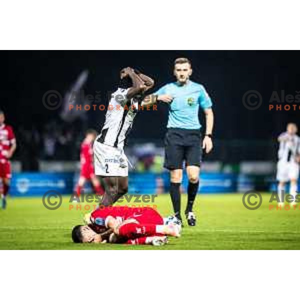 Faad Sana in action during Prva liga Telemach 2025/26 football match between NK Aluminij and NK Mura in Sportni park Kidricevo, Slovenia on October 17, 2025. Photo: Jure Banfi