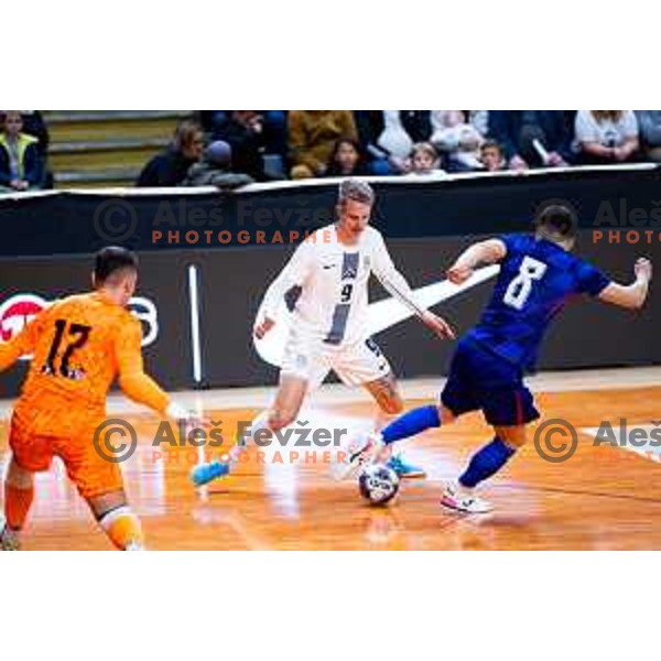 Jeremy Bukovec of Slovenia in action during Futsal Friendly match between Slovenia and Croatia in Dvorana Kodeljevo, Ljubljana, Slovenia on October 17, 2025. Photo: Filip Barbalic