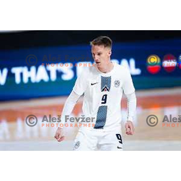 Jeremy Bukovec of Slovenia in action during Futsal Friendly match between Slovenia and Croatia in Dvorana Kodeljevo, Ljubljana, Slovenia on October 17, 2025. Photo: Filip Barbalic