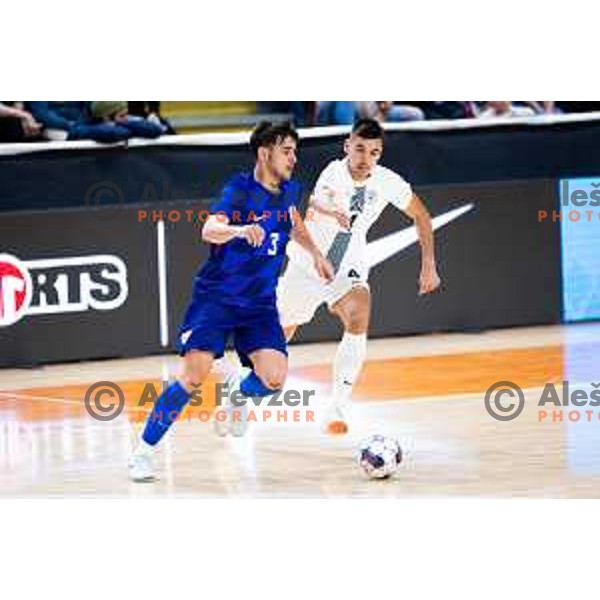 Nikola Gudasic of Croatia in action during Futsal Friendly match between Slovenia and Croatia in Dvorana Kodeljevo, Ljubljana, Slovenia on October 17, 2025. Photo: Filip Barbalic