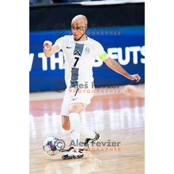 Igor Osredkar of Slovenia in action during Futsal Friendly match between Slovenia and Croatia in Dvorana Kodeljevo, Ljubljana, Slovenia on October 17, 2025. Photo: Filip Barbalic