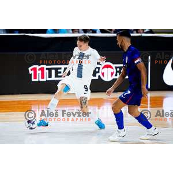 Jeremy Bukovec of Slovenia in action during Futsal Friendly match between Slovenia and Croatia in Dvorana Kodeljevo, Ljubljana, Slovenia on October 17, 2025. Photo: Filip Barbalic