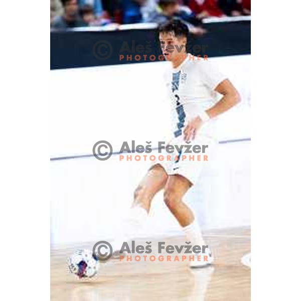 Uros Djuric of Slovenia in action during Futsal Friendly match between Slovenia and Croatia in Dvorana Kodeljevo, Ljubljana, Slovenia on October 17, 2025. Photo: Filip Barbalic