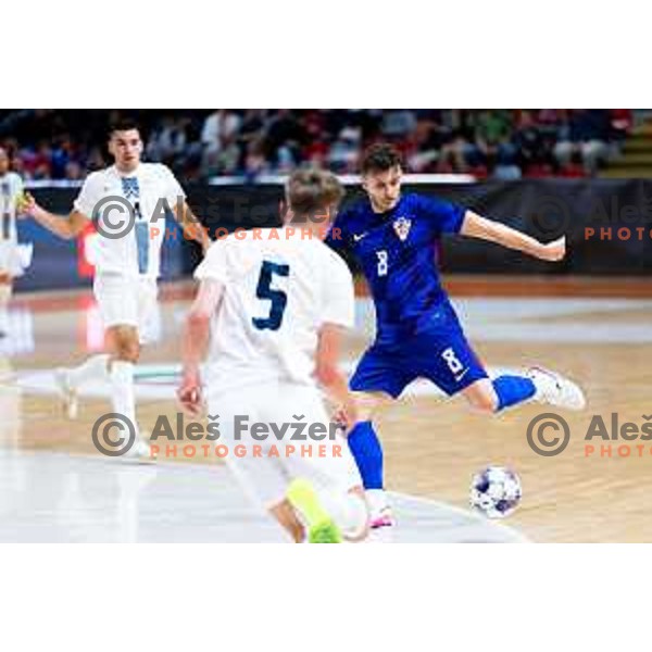 Kristian Cekol of Croatia in action during Futsal Friendly match between Slovenia and Croatia in Dvorana Kodeljevo, Ljubljana, Slovenia on October 17, 2025. Photo: Filip Barbalic