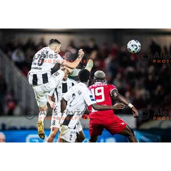 Borna Proleta in action during Prva liga Telemach 2025/26 football match between NK Aluminij and NK Mura in Sportni park Kidricevo, Slovenia on October 17, 2025. Photo: Jure Banfi