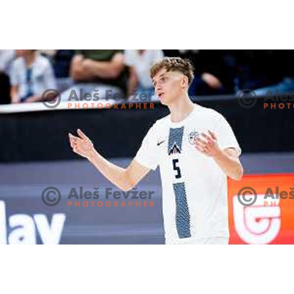 Luka Cop of Slovenia in action during Futsal Friendly match between Slovenia and Croatia in Dvorana Kodeljevo, Ljubljana, Slovenia on October 17, 2025. Photo: Filip Barbalic