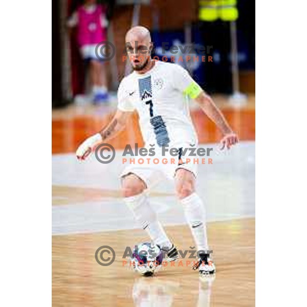 Igor Osredkar of Slovenia in action during Futsal Friendly match between Slovenia and Croatia in Dvorana Kodeljevo, Ljubljana, Slovenia on October 17, 2025. Photo: Filip Barbalic