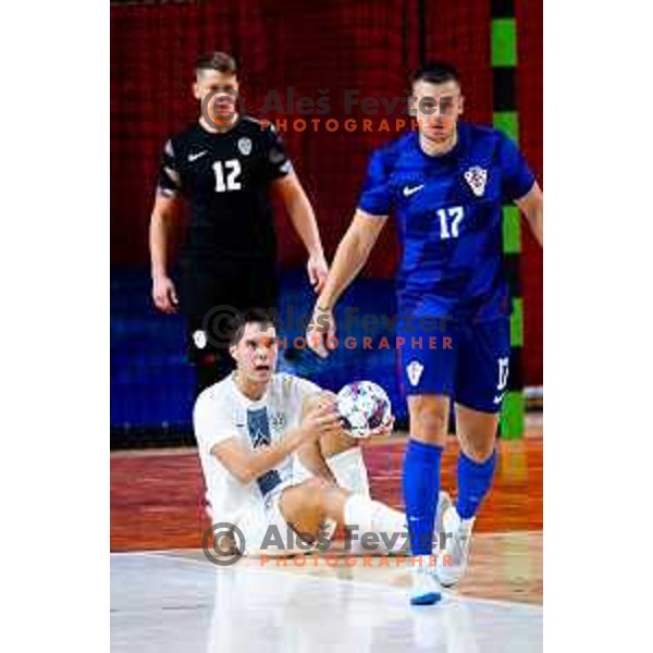 Uros Djuric of Slovenia in action during Futsal Friendly match between Slovenia and Croatia in Dvorana Kodeljevo, Ljubljana, Slovenia on October 17, 2025. Photo: Filip Barbalic