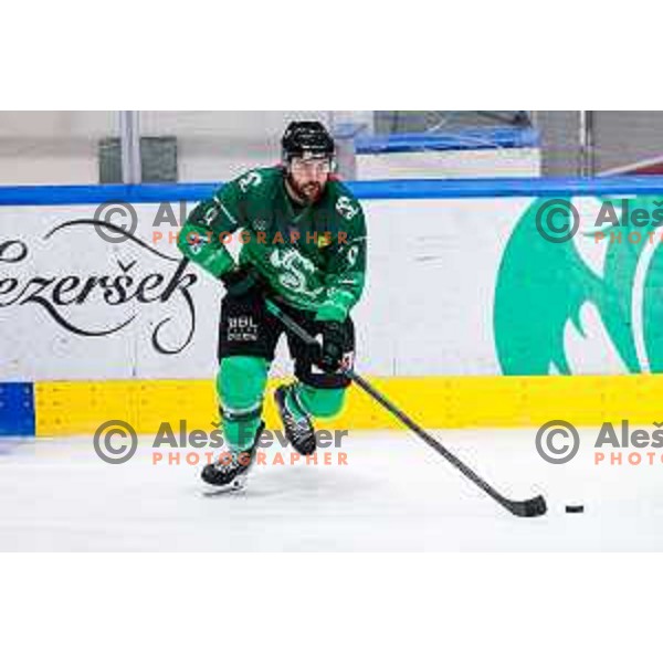 of SZ Olimpija in action during IceHL 2025/2026 ice-hockey match between SZ Olimpija and Red Bull Salzburg in Tivoli Hall, Ljubljana, Slovenia on October 17, 2025