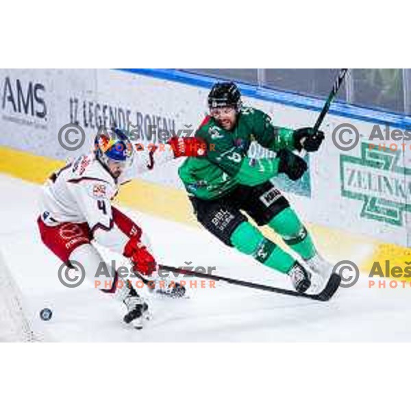 of SZ Olimpija in action during IceHL 2025/2026 ice-hockey match between SZ Olimpija and Red Bull Salzburg in Tivoli Hall, Ljubljana, Slovenia on October 17, 2025