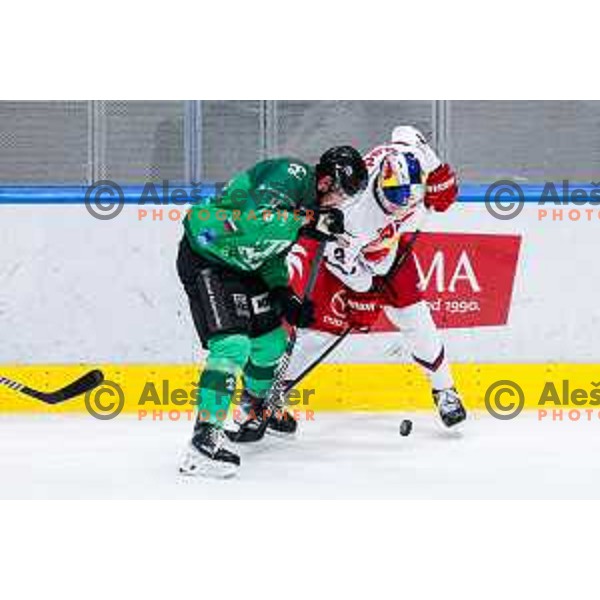 of SZ Olimpija in action during IceHL 2025/2026 ice-hockey match between SZ Olimpija and Red Bull Salzburg in Tivoli Hall, Ljubljana, Slovenia on October 17, 2025