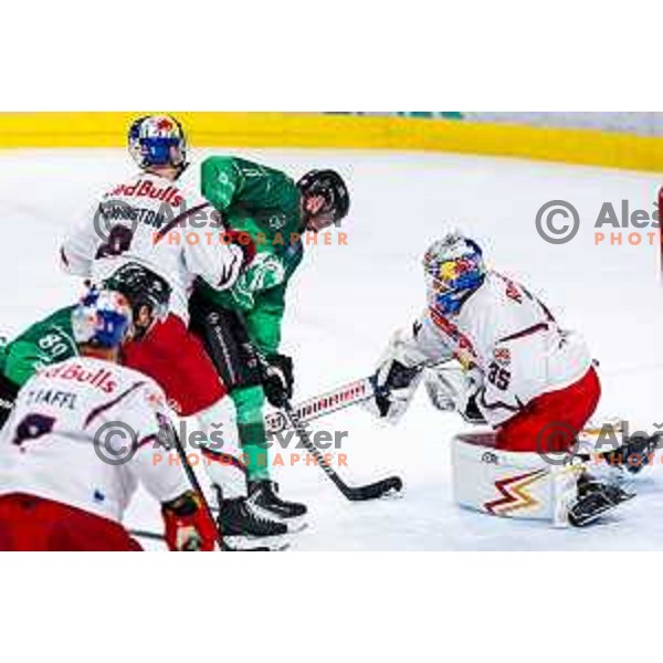 of SZ Olimpija in action during IceHL 2025/2026 ice-hockey match between SZ Olimpija and Red Bull Salzburg in Tivoli Hall, Ljubljana, Slovenia on October 17, 2025
