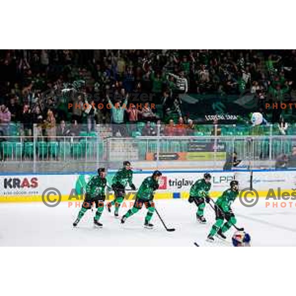 of SZ Olimpija in action during IceHL 2025/2026 ice-hockey match between SZ Olimpija and Red Bull Salzburg in Tivoli Hall, Ljubljana, Slovenia on October 17, 2025