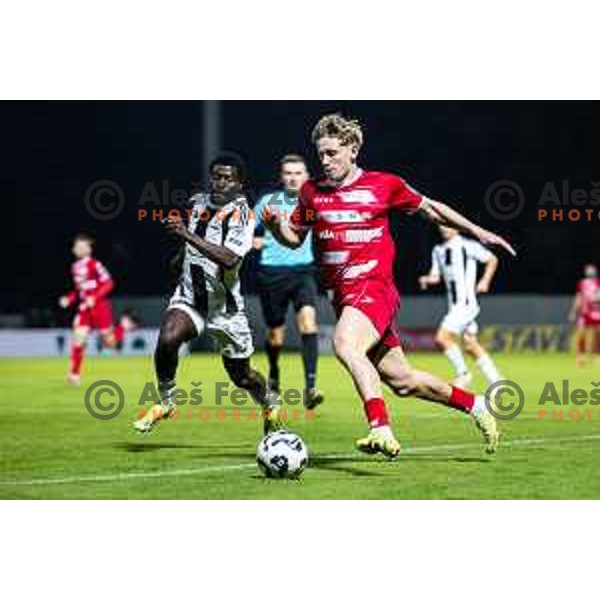 Lan Nal Koren in action during Prva liga Telemach 2025/26 football match between NK Aluminij and NK Mura in Sportni park Kidricevo, Slovenia on October 17, 2025. Photo: Jure Banfi