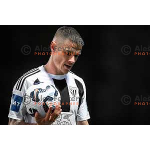 Luka Bobicanec in action during Prva liga Telemach 2025/26 football match between NK Aluminij and NK Mura in Sportni park Kidricevo, Slovenia on October 17, 2025. Photo: Jure Banfi