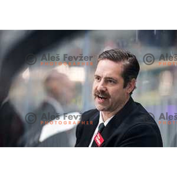 Ben Cooper, head coach of SZ Olimpija during IceHL 2025/2026 ice-hockey match between SZ Olimpija and Red Bull Salzburg in Tivoli Hall, Ljubljana, Slovenia on October 17, 2025