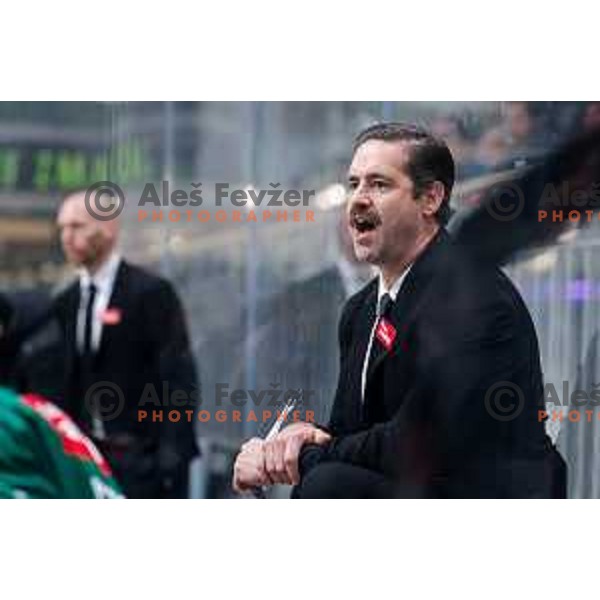 Ben Cooper, head coach of SZ Olimpija during IceHL 2025/2026 ice-hockey match between SZ Olimpija and Red Bull Salzburg in Tivoli Hall, Ljubljana, Slovenia on October 17, 2025