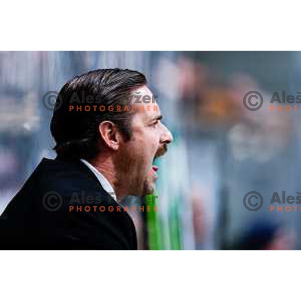 Ben Cooper, head coach of SZ Olimpija during IceHL 2025/2026 ice-hockey match between SZ Olimpija and Red Bull Salzburg in Tivoli Hall, Ljubljana, Slovenia on October 17, 2025