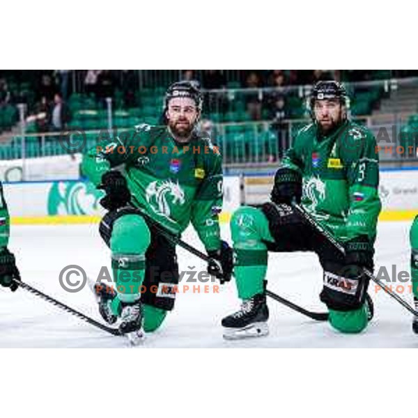 of SZ Olimpija in action during IceHL 2025/2026 ice-hockey match between SZ Olimpija and Red Bull Salzburg in Tivoli Hall, Ljubljana, Slovenia on October 17, 2025