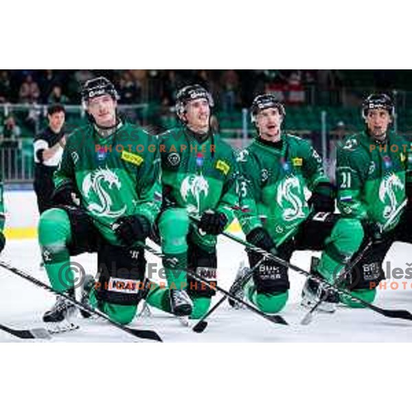 of SZ Olimpija in action during IceHL 2025/2026 ice-hockey match between SZ Olimpija and Red Bull Salzburg in Tivoli Hall, Ljubljana, Slovenia on October 17, 2025