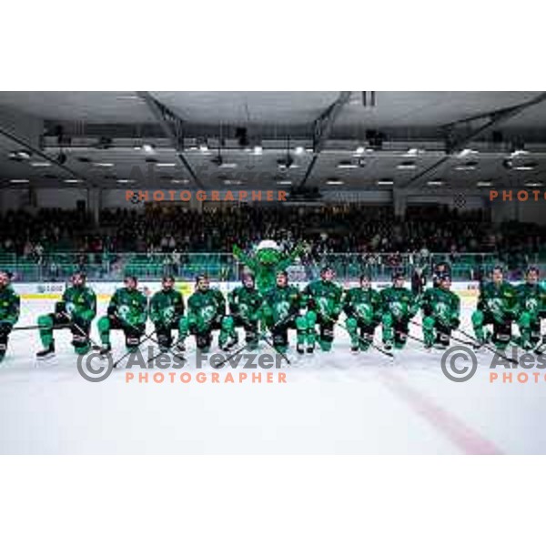 of SZ Olimpija in action during IceHL 2025/2026 ice-hockey match between SZ Olimpija and Red Bull Salzburg in Tivoli Hall, Ljubljana, Slovenia on October 17, 2025