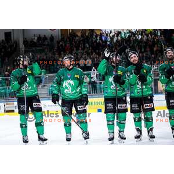 of SZ Olimpija in action during IceHL 2025/2026 ice-hockey match between SZ Olimpija and Red Bull Salzburg in Tivoli Hall, Ljubljana, Slovenia on October 17, 2025