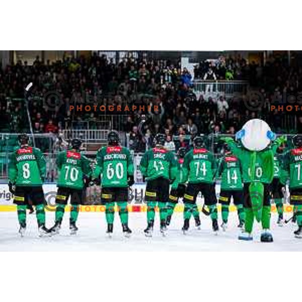 of SZ Olimpija in action during IceHL 2025/2026 ice-hockey match between SZ Olimpija and Red Bull Salzburg in Tivoli Hall, Ljubljana, Slovenia on October 17, 2025