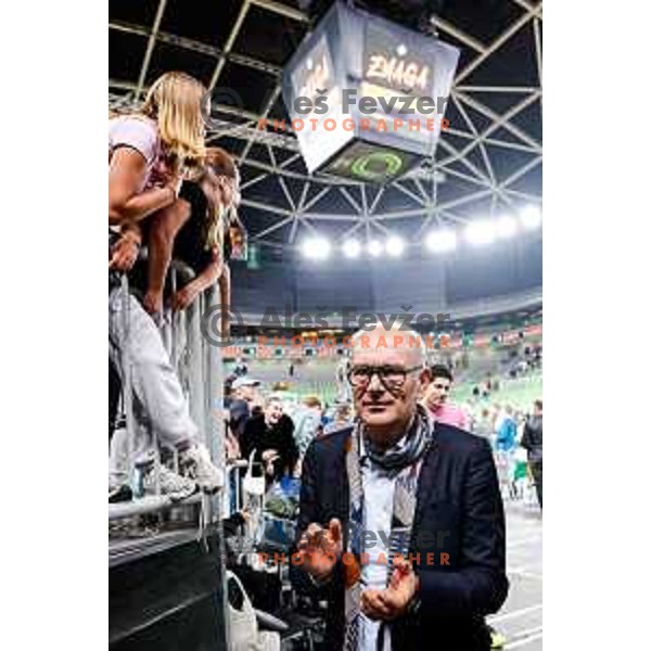 Emil Tedeschi during BKT EuroCup 2025-2026 basketball match between Cedevita Olimpija (SLO) and Aris Thessaloniki Betsson (GRE) in SRC Stozice, Ljubljana, Slovenia on October 14, 2025