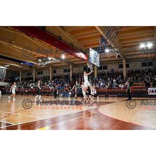in action during 2.SKL baksetball match between Plama Pur Ilirska Bistrica and Voga Grosuplje in Ilirska Bistrica, Slovenia on October 18, 2025