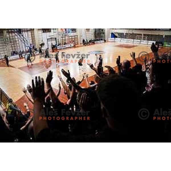 in action during 2.SKL baksetball match between Plama Pur Ilirska Bistrica and Voga Grosuplje in Ilirska Bistrica, Slovenia on October 18, 2025