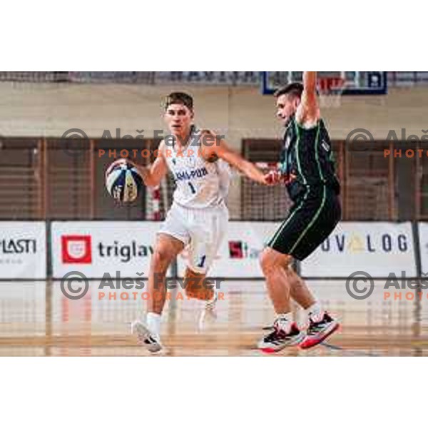 in action during 2.SKL baksetball match between Plama Pur Ilirska Bistrica and Voga Grosuplje in Ilirska Bistrica, Slovenia on October 18, 2025
