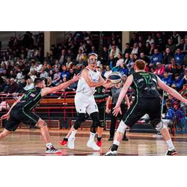 in action during 2.SKL baksetball match between Plama Pur Ilirska Bistrica and Voga Grosuplje in Ilirska Bistrica, Slovenia on October 18, 2025
