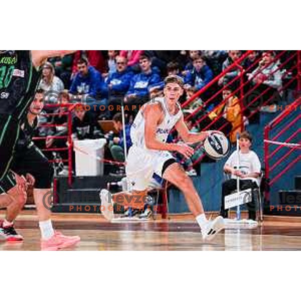 in action during 2.SKL baksetball match between Plama Pur Ilirska Bistrica and Voga Grosuplje in Ilirska Bistrica, Slovenia on October 18, 2025