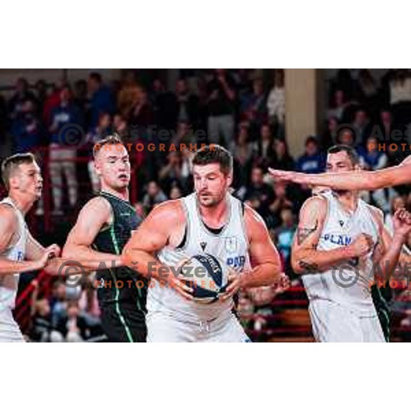 in action during 2.SKL baksetball match between Plama Pur Ilirska Bistrica and Voga Grosuplje in Ilirska Bistrica, Slovenia on October 18, 2025