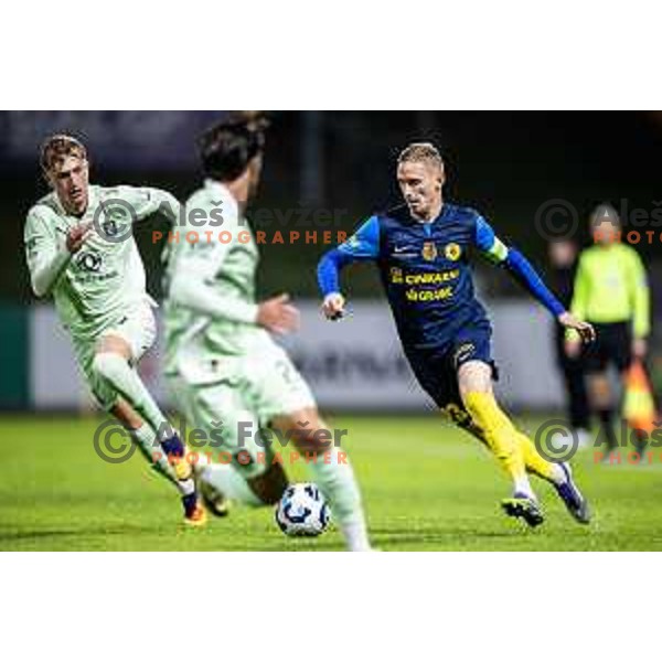 Zan Karnicnik in action during Prva liga Telemach 2025/26 football match between NK Celje and NK Olimpija in Stadion z’dezele, Celje, Slovenia on October 18, 2025. Photo: Jure Banfi