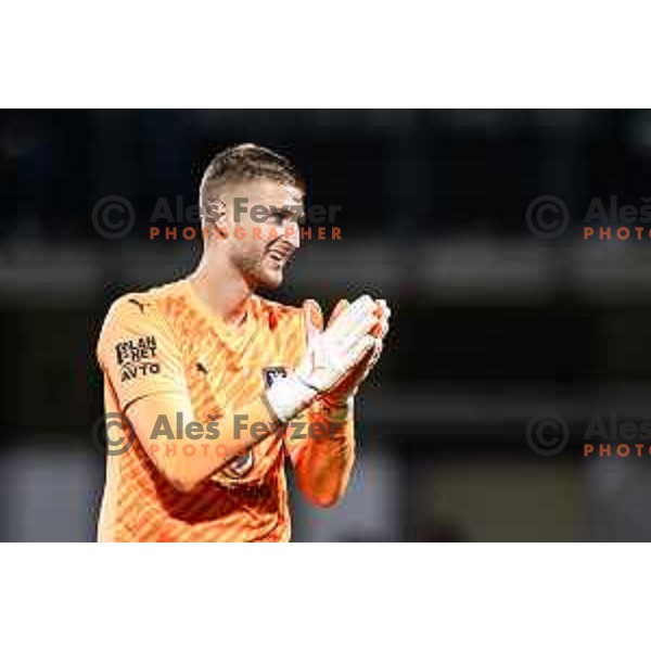 Matevz Dajcar celebrates during Prva liga Telemach 2025/26 football match between NK Celje and NK Olimpija in Stadion z’dezele, Celje, Slovenia on October 18, 2025. Photo: Jure Banfi