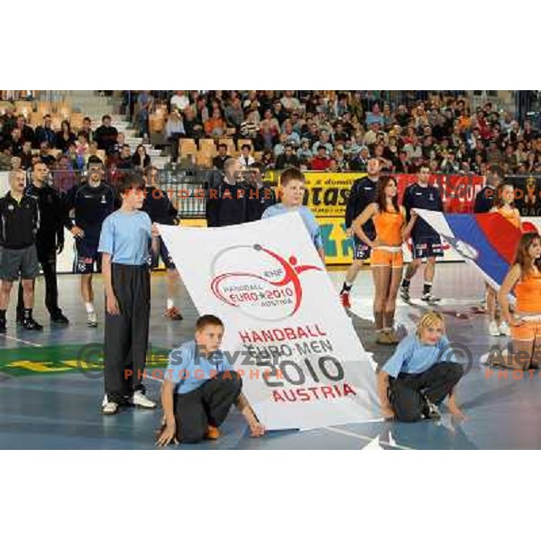 at handball match Slovenia- Germany in Qualification for Euro 2010, played in Arena Zlatorog, Celje, Slovenia 2.11.2008. Germany won 27:26 