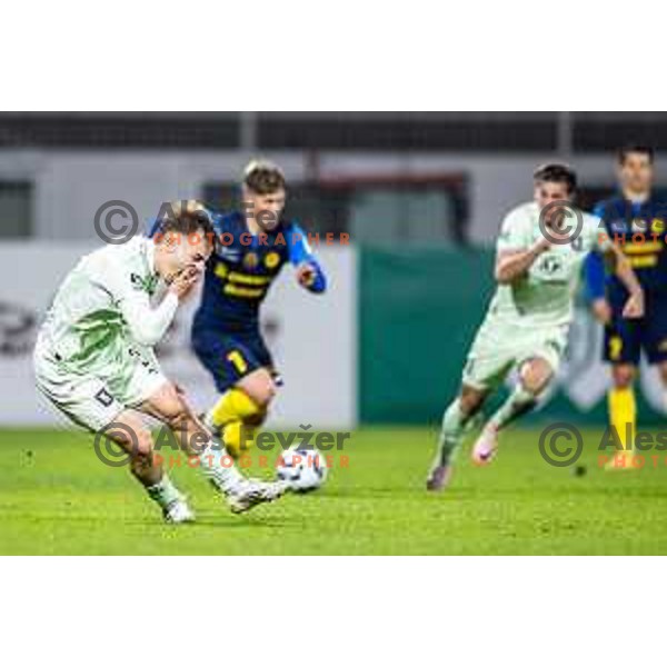 Jost Urbancic in action during Prva liga Telemach 2025/26 football match between NK Celje and NK Olimpija in Stadion z’dezele, Celje, Slovenia on October 18, 2025. Photo: Jure Banfi