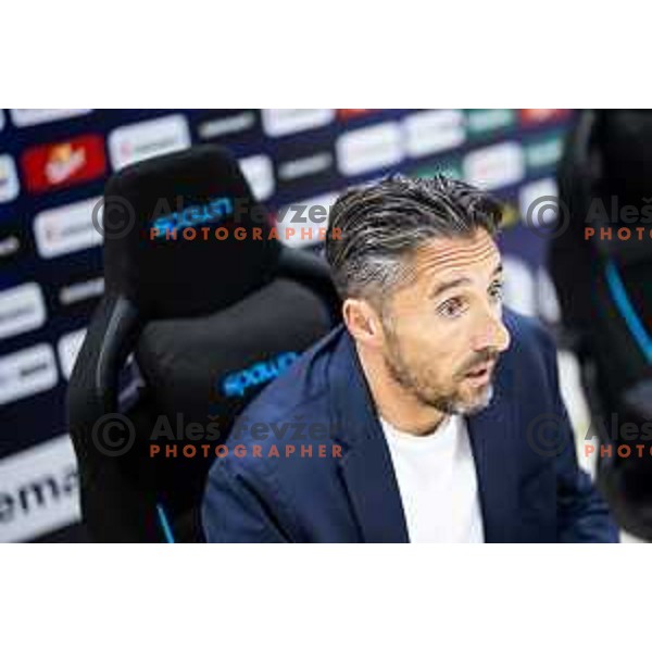 Federico Bessone, head coach of NK Olimpija at the press conferencer after Prva liga Telemach 2025/26 football match between NK Celje and NK Olimpija in Stadion z’dezele, Celje, Slovenia on October 18, 2025. Photo: Jure Banfi