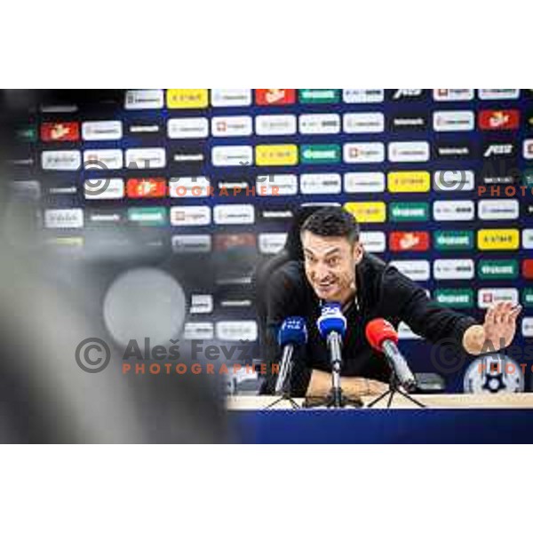 Albert Riera, head coach of NK Celje at the press conferencer after Prva liga Telemach 2025/26 football match between NK Celje and NK Olimpija in Stadion z’dezele, Celje, Slovenia on October 18, 2025. Photo: Jure Banfi