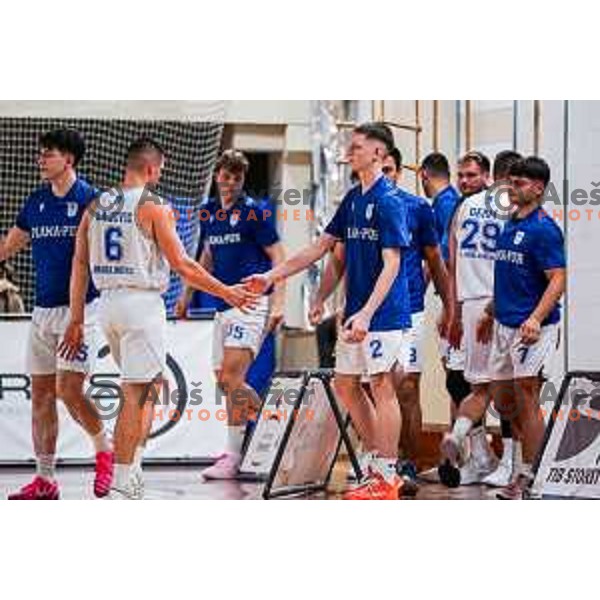 in action during 2.SKL baksetball match between Plama Pur Ilirska Bistrica and Voga Grosuplje in Ilirska Bistrica, Slovenia on October 18, 2025