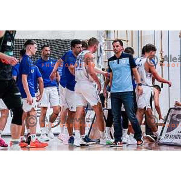 in action during 2.SKL baksetball match between Plama Pur Ilirska Bistrica and Voga Grosuplje in Ilirska Bistrica, Slovenia on October 18, 2025