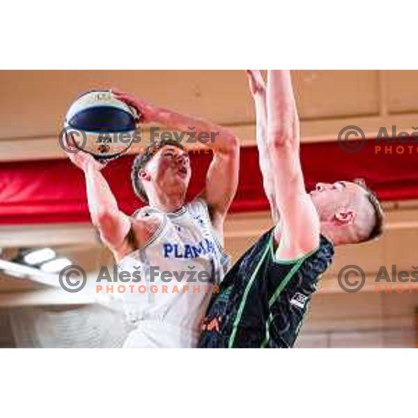 in action during 2.SKL baksetball match between Plama Pur Ilirska Bistrica and Voga Grosuplje in Ilirska Bistrica, Slovenia on October 18, 2025