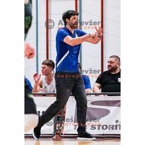 Saso Ozbolt, head coach of Plama Pur during 2.SKL baksetball match between Plama Pur Ilirska Bistrica and Voga Grosuplje in Ilirska Bistrica, Slovenia on October 18, 2025