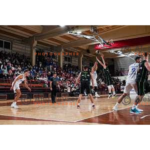 in action during 2.SKL baksetball match between Plama Pur Ilirska Bistrica and Voga Grosuplje in Ilirska Bistrica, Slovenia on October 18, 2025