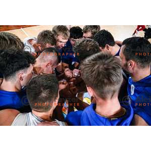 in action during 2.SKL baksetball match between Plama Pur Ilirska Bistrica and Voga Grosuplje in Ilirska Bistrica, Slovenia on October 18, 2025