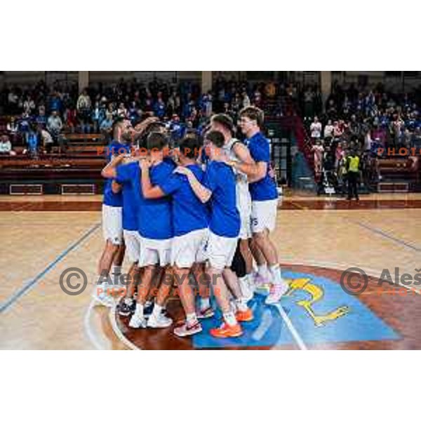 in action during 2.SKL baksetball match between Plama Pur Ilirska Bistrica and Voga Grosuplje in Ilirska Bistrica, Slovenia on October 18, 2025