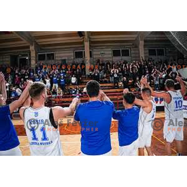 in action during 2.SKL baksetball match between Plama Pur Ilirska Bistrica and Voga Grosuplje in Ilirska Bistrica, Slovenia on October 18, 2025